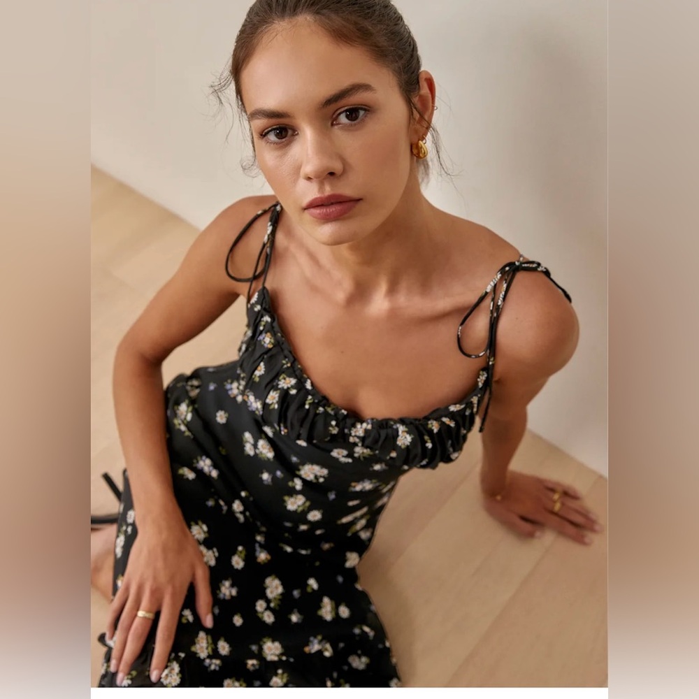 Reformation Floral Black Maxi Dress - Picture 2 of 10